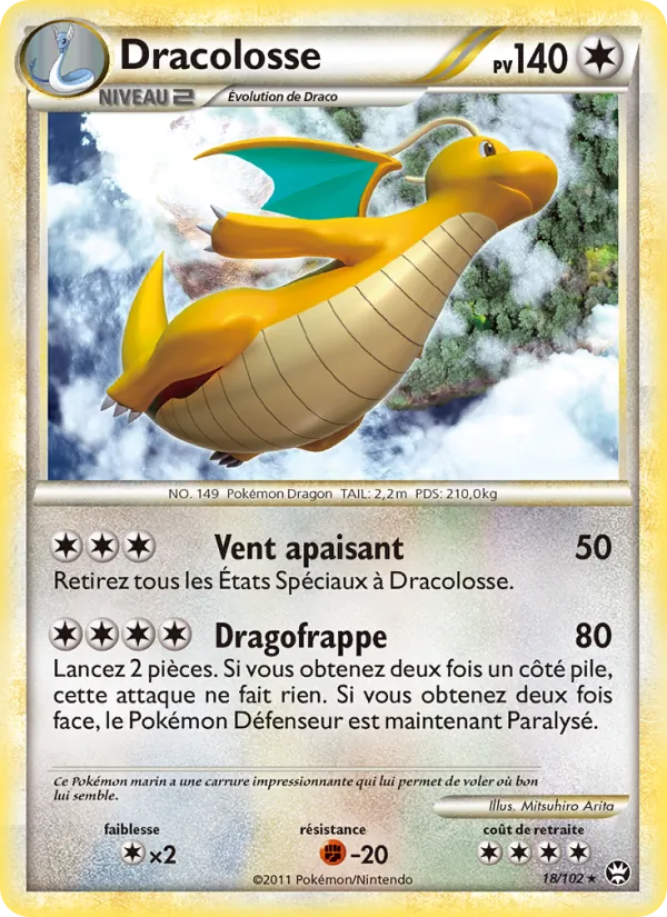 Carte Pokémon Dracolosse 18/102 de l'extension Triomphant