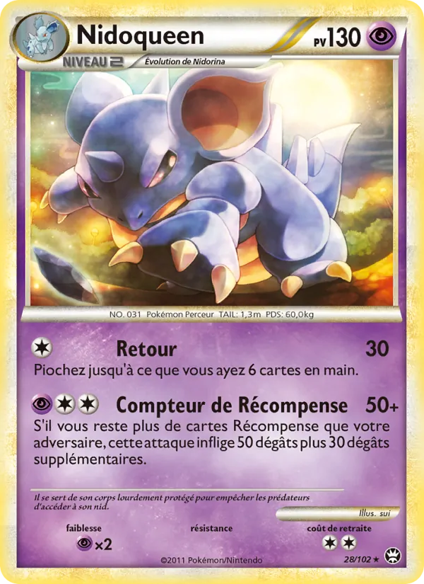 Carte Pokémon Nidoqueen 28/102 de l'extension Triomphant