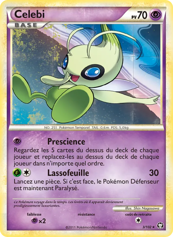 Carte Pokémon Celebi 3/102 de l'extension Triomphant
