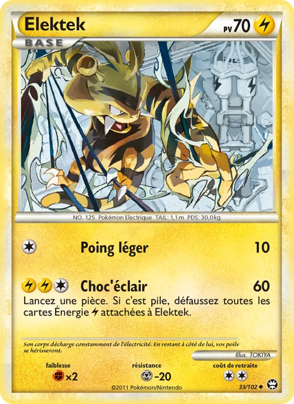 Carte Pokémon Elektek 33/102 de l'extension Triomphant