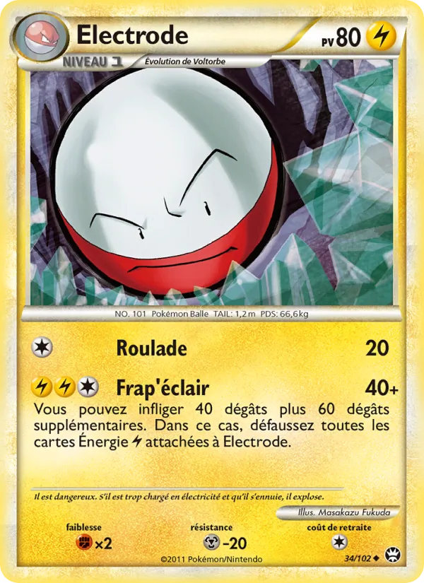 Carte Pokémon Electrode 34/102 de l'extension Triomphant