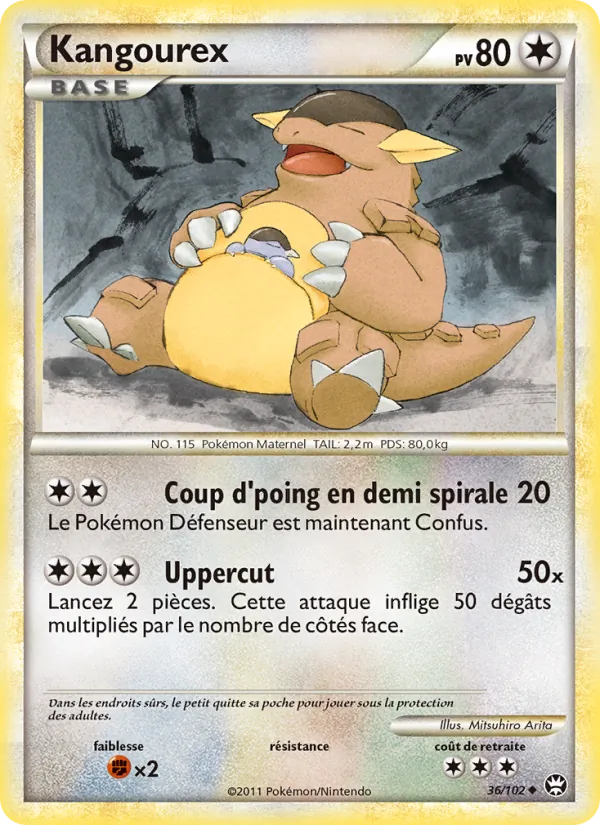 Carte Pokémon Kangourex 36/102 de l'extension Triomphant