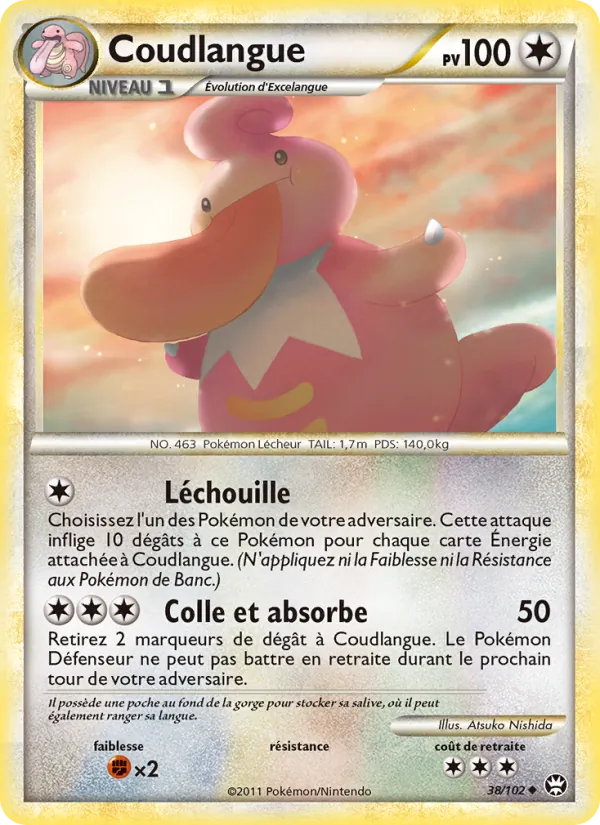Carte Pokémon Coudlangue 38/102 de l'extension Triomphant