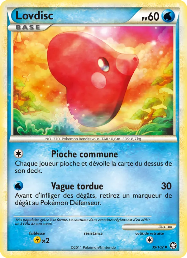 Carte Pokémon Lovdisc 39/102 de l'extension Triomphant