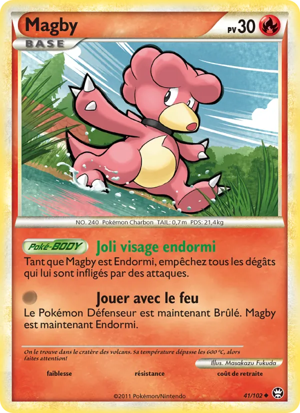 Carte Pokémon Magby 41/102 de l'extension Triomphant
