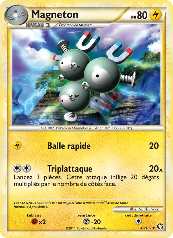 Carte Pokémon Magneton 43/102 de l'extension Triomphant