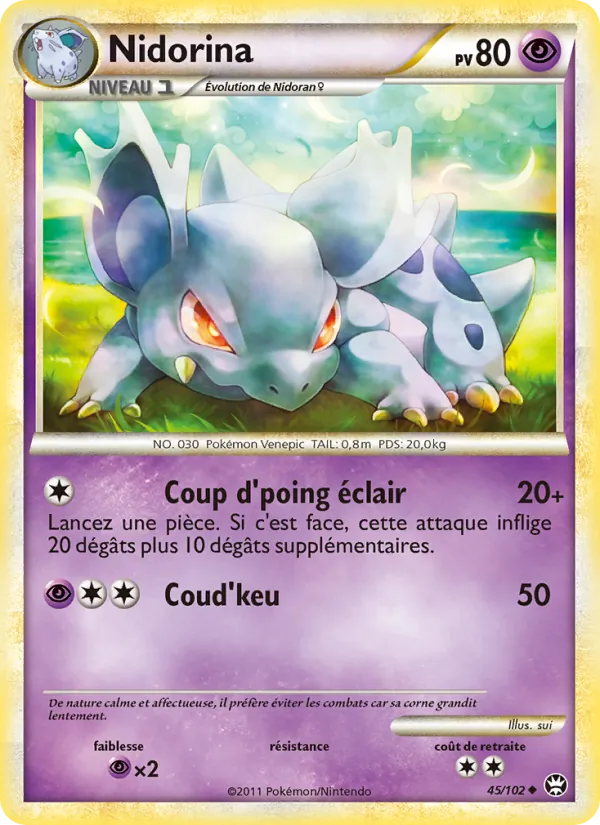 Carte Pokémon Nidorina 45/102 de l'extension Triomphant