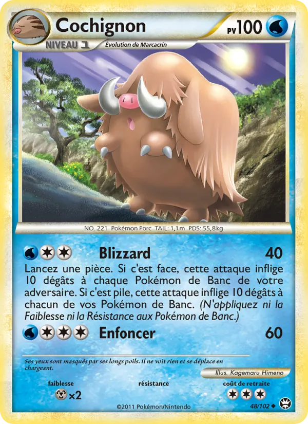 Carte Pokémon Cochignon 48/102 de l'extension Triomphant