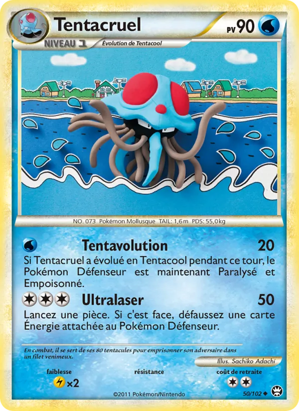 Carte Pokémon Tentacruel 50/102 de l'extension Triomphant