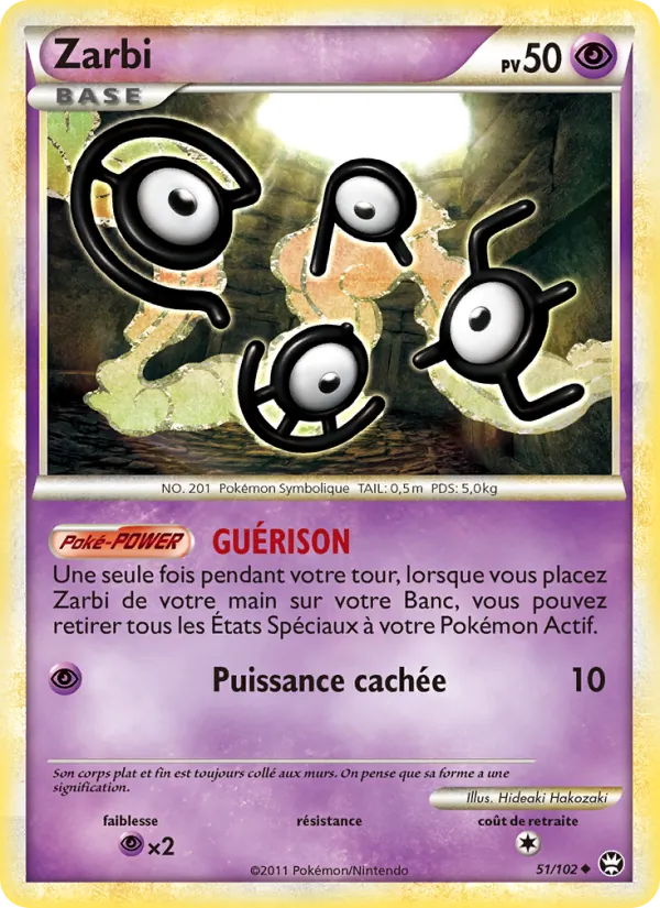 Carte Pokémon Zarbi 51/102 de l'extension Triomphant