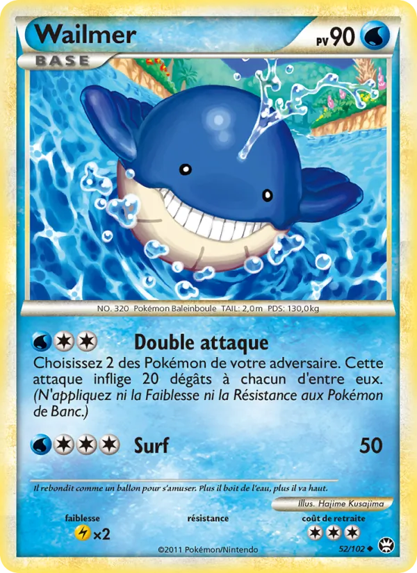 Carte Pokémon Wailmer 52/102 de l'extension Triomphant