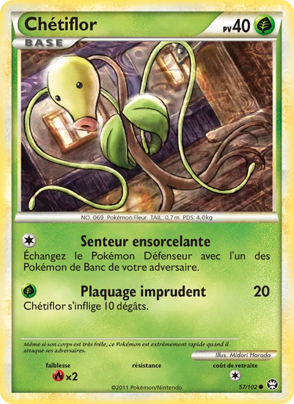 Carte Pokémon Chétiflor 57/102 de l'extension Triomphant
