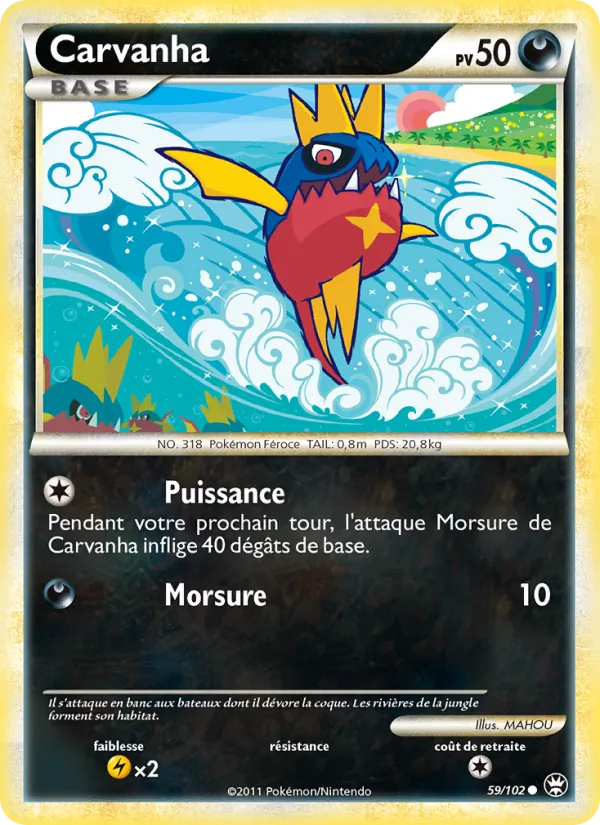 Carte Pokémon Carvanha 59/102 de l'extension Triomphant