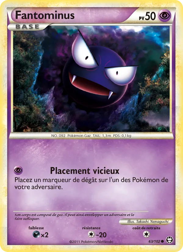 Carte Pokémon Fantominus 63/102 de l'extension Triomphant