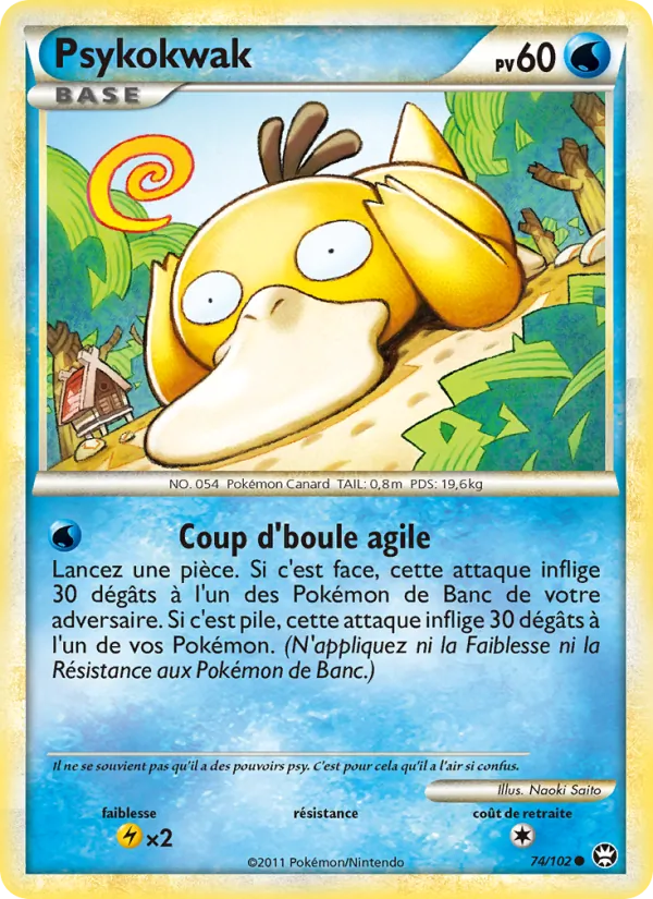 Carte Pokémon Psykokwak 74/102 de l'extension Triomphant