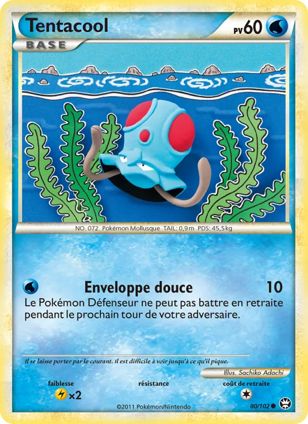 Carte Pokémon Tentacool 80/102 de l'extension Triomphant