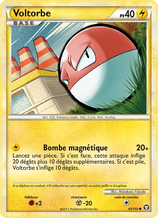 Carte Pokémon Voltorbe 83/102 de l'extension Triomphant