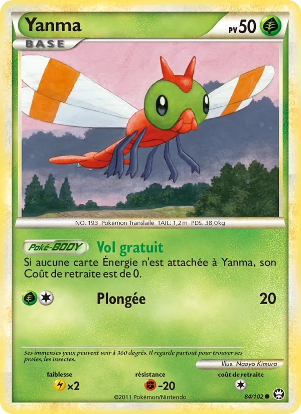 Carte Pokémon Yanma 84/102 de l'extension Triomphant