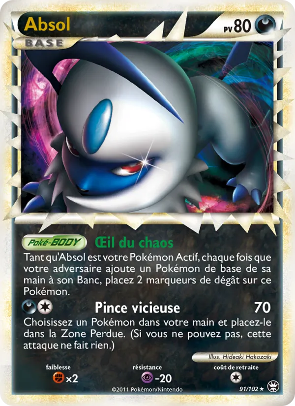 Carte Pokémon Absol 91/102 de l'extension Triomphant