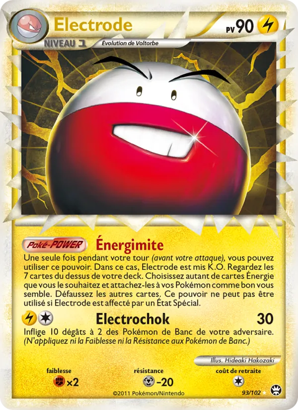 Carte Pokémon Electrode 93/102 de l'extension Triomphant