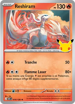 Carte Pokémon Reshiram 014 — 30ᵉ Anniversaire