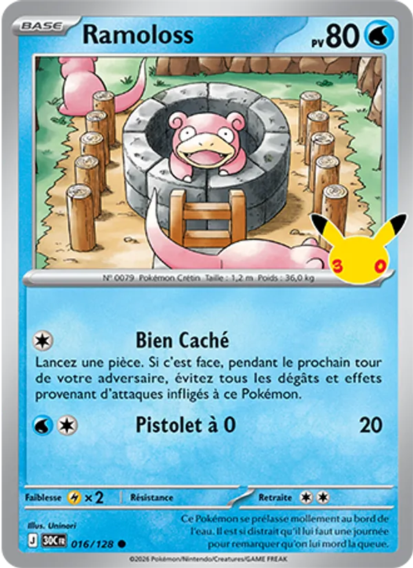 Carte Pokémon Ramoloss 016/128 de l'extension 30ᵉ Anniversaire