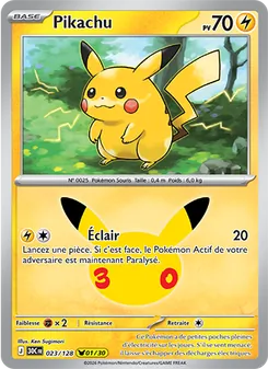 Carte Pokémon Pikachu 023 — 30ᵉ Anniversaire
