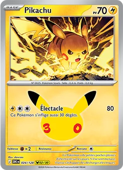 Carte Pokémon Pikachu 024 — 30ᵉ Anniversaire