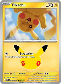 Carte Pokémon Pikachu 026 — 30ᵉ Anniversaire
