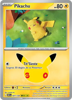 Carte Pokémon Pikachu 027 — 30ᵉ Anniversaire