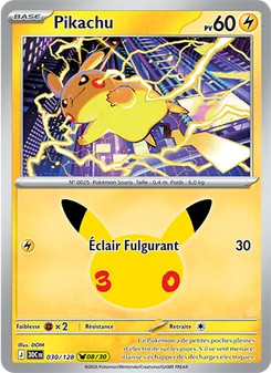 Carte Pokémon Pikachu 030 — 30ᵉ Anniversaire