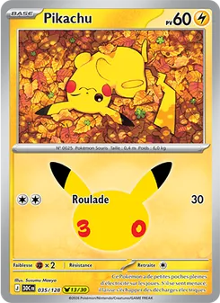 Carte Pokémon Pikachu 035 — 30ᵉ Anniversaire