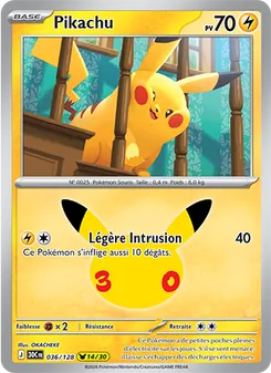 Carte Pokémon Pikachu 036 — 30ᵉ Anniversaire
