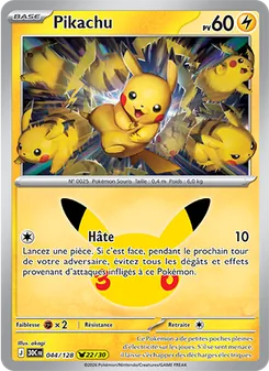 Carte Pokémon Pikachu 044 — 30ᵉ Anniversaire