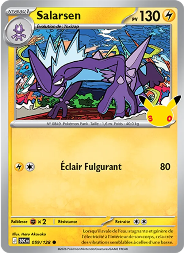 Carte Pokémon Salarsen 059/128 de l'extension 30ᵉ Anniversaire