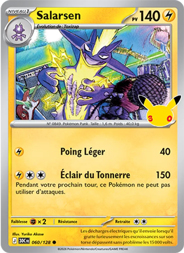 Carte Pokémon Salarsen 060/128 de l'extension 30ᵉ Anniversaire