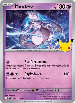 Carte Pokémon Mewtwo 063 — 30ᵉ Anniversaire