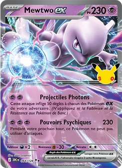Carte Pokémon Mewtwo-ex 064 — 30ᵉ Anniversaire