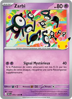 Carte Pokémon Zarbi 072 — 30ᵉ Anniversaire