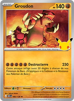 Carte Pokémon Groudon 082 — 30ᵉ Anniversaire