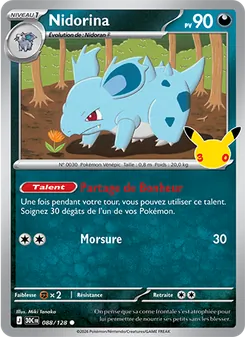 Carte Pokémon Nidorina 088 — 30ᵉ Anniversaire