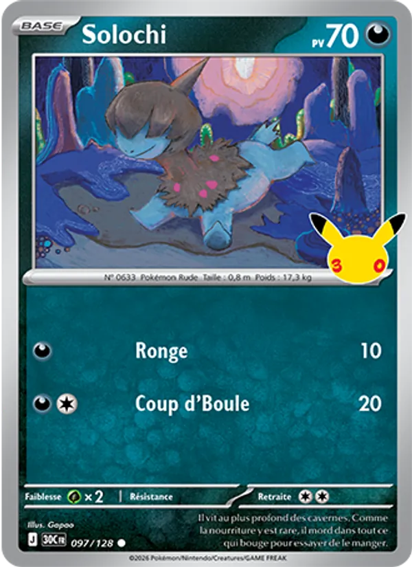 Carte Pokémon Solochi 097/128 de l'extension 30ᵉ Anniversaire