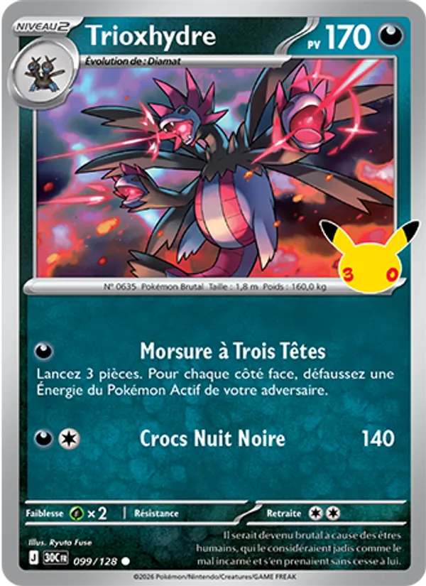 Carte Pokémon Trioxhydre 099/128 de l'extension 30ᵉ Anniversaire
