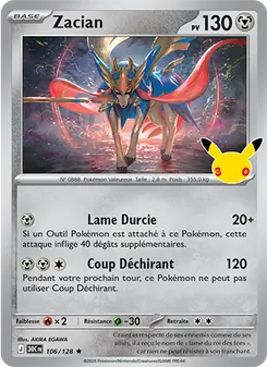 Carte Pokémon Zacian 106 — 30ᵉ Anniversaire