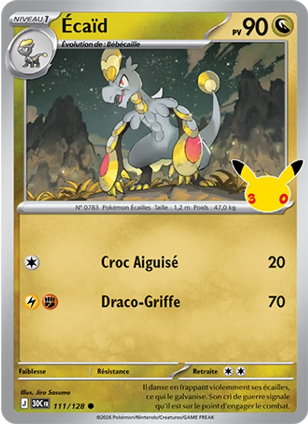 Carte Pokémon Écaïd 111/128 de l'extension 30ᵉ Anniversaire