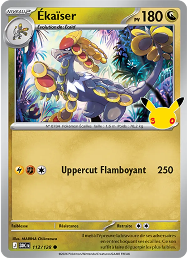Carte Pokémon Ékaïser 112/128 de l'extension 30ᵉ Anniversaire
