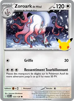 Carte Pokémon Zoroark de Hisui 123 — 30ᵉ Anniversaire
