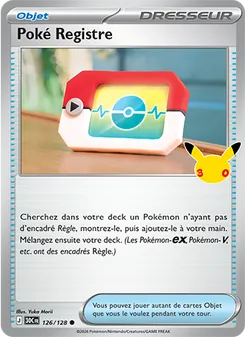 Carte Pokémon Poké Registre 126 — 30ᵉ Anniversaire