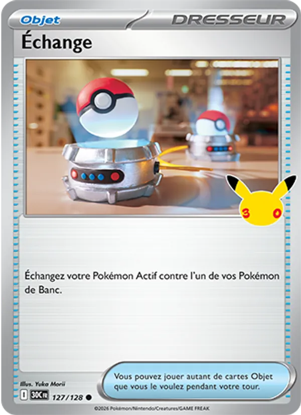 Carte Pokémon Échange 127/128 de l'extension 30ᵉ Anniversaire
