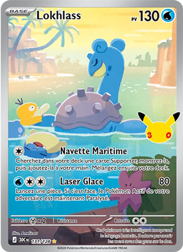 Carte Pokémon Lokhlass 131/128 de l'extension 30ᵉ Anniversaire